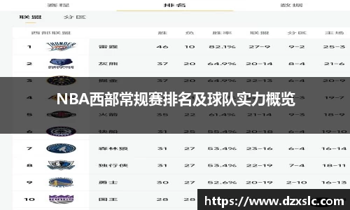 NBA西部常规赛排名及球队实力概览